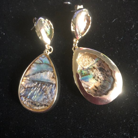 Abalone, mother of pearl look earrings - Picture 1 of 3